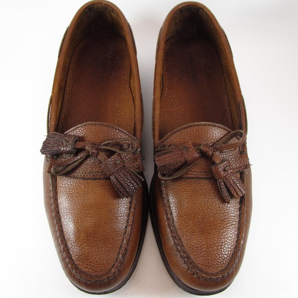 Nordstrom Brown Leather Tassel Loafers sz 10